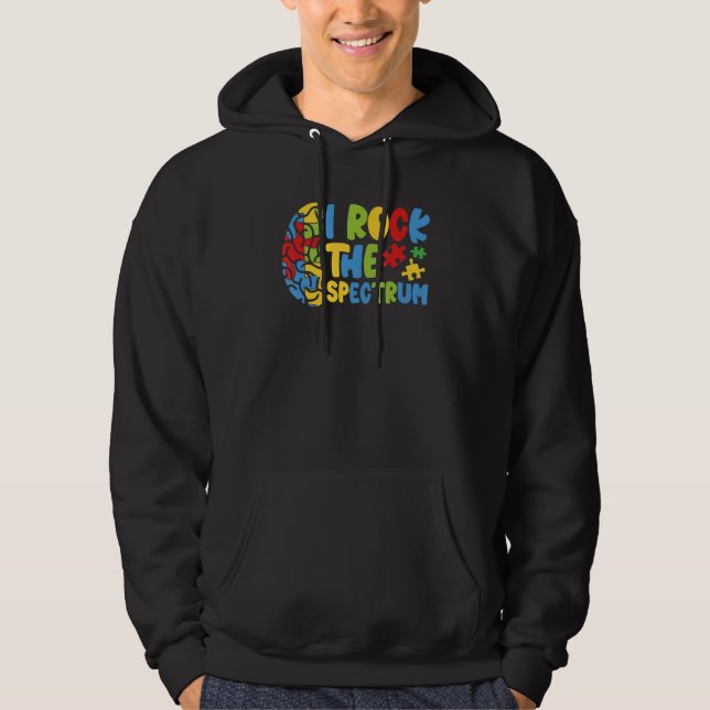 Autistic Boys Autism Awareness I Rock The Spectrum Hoodie (Front)