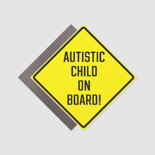 Autistic Child On Board Car Magnet