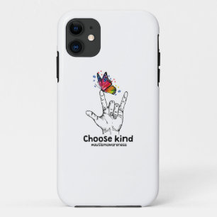 Autistic   Choose Kind Autism Awareness Butterfly iPhone 11 Case