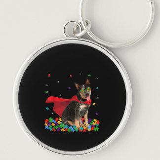 Autistic | Cool Australian Cattle Dog Hero Autism Keychain