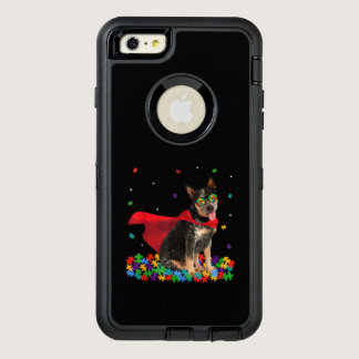 Autistic | Cool Australian Cattle Dog Hero Autism OtterBox Defender iPhone Case