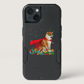 Autistic | Cool Shiba Inu Dog Hero Autism Puzzle iPhone 13 Case