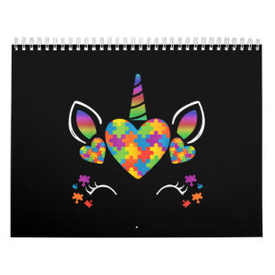 Autistic   Cute Unicorn Autism Awareness Puzzle Calendar