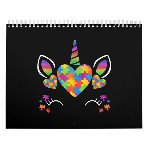Autistic  Cute Unicorn Autism Awareness Puzzle Calendar