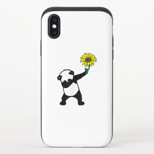 Autistic  Dabbing Panda Bear Sunflower iPhone X Slider Case