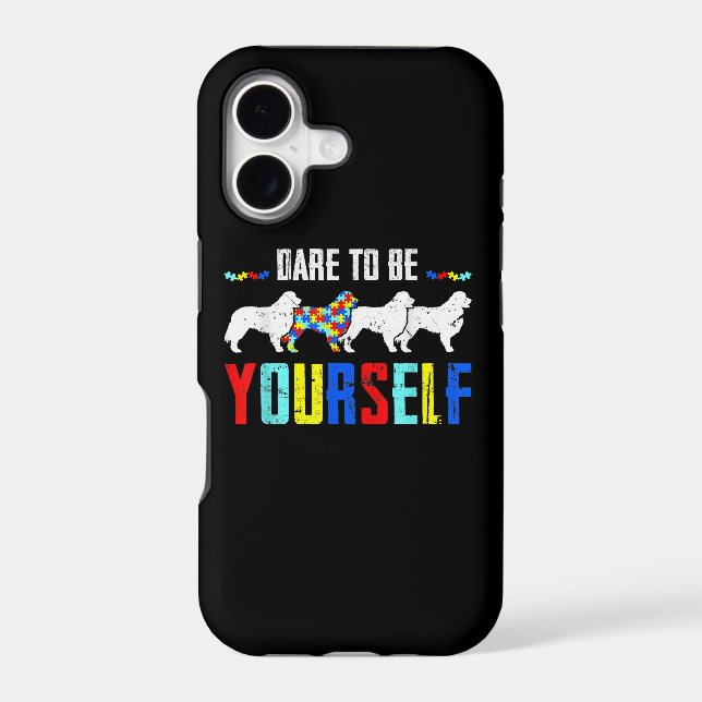 Autistic | Dare To Be Different Bernese Mountain Iphone Case (Back)