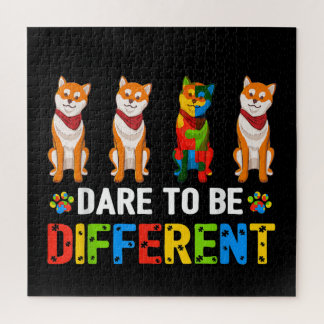 Autistic | Dare To Be Different Cute Shiba Inu Dog Jigsaw Puzzle