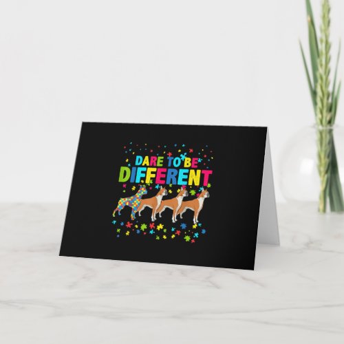 Autistic  Dare To Be Different Staffordshire Dog Card