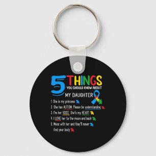 Autistic Daughter Autism Awareness Support Mom Dad Keychain