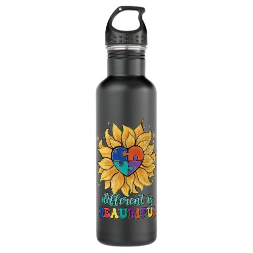 Autistic Different Is Beautiful Autism Support Aut Stainless Steel Water Bottle