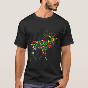 Autistic Elk Puzzle Animals Support Autism Awarene T-Shirt