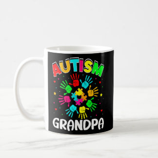 Autistic Grandpa Puzzle Support Family Autism Awar Coffee Mug