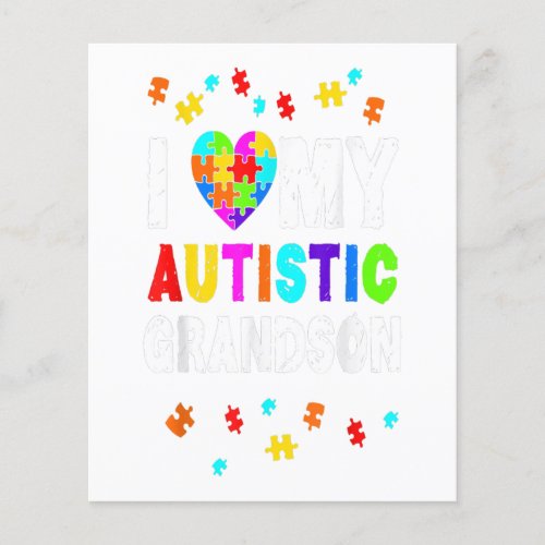 Autistic Grandson Autism Awareness Autistic Gift Flyer