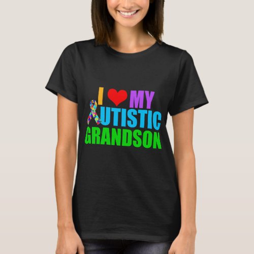 Autistic Grandson Grandmother T_Shirt