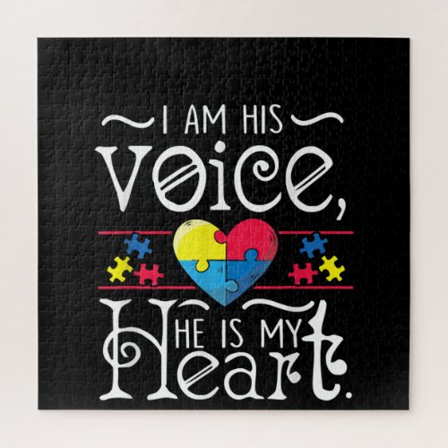 Autistic  I Am His Voice He Is My Heart Puzzle