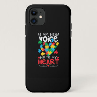 Autistic | I Am His Voice He Is My Heart Puzzle iPhone 11 Case