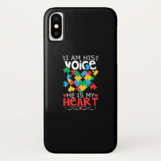 Autistic | I Am His Voice He Is My Heart Puzzle iPhone X Case