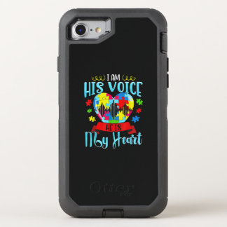 Autistic | I Am His Voice He Is My Heart Puzzle OtterBox Defender iPhone SE/8/7 Case