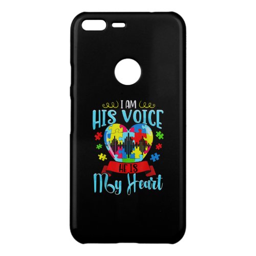 Autistic  I Am His Voice He Is My Heart Puzzle Uncommon Google Pixel XL Case