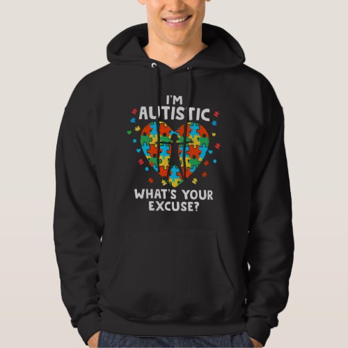 Autistic Im Autistic Kids Puzzle Piece Autism Day Hoodie