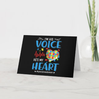 Autistic | I'm His Voice He's My Heart Card