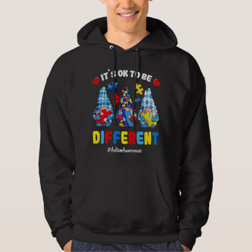 Autistic Its Ok To Be Different Gnomes Hold Puzzle Hoodie