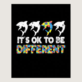 Autistic |It's Ok To Be Different Shark Silhouette Poster