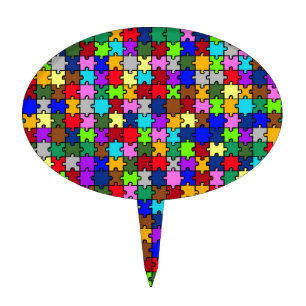 Autistic Jigsaw Cake Topper