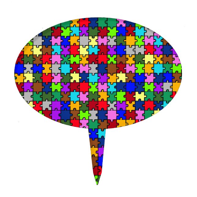 Autistic Jigsaw Cake Topper (Front)