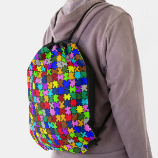 Autistic Jigsaw Drawstring Bag