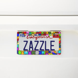 Autistic Jigsaw Warp License Plate Frame