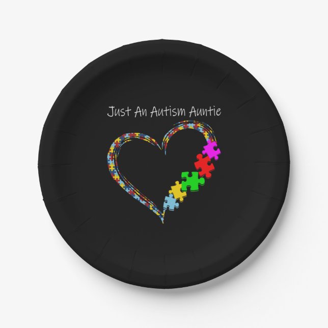 Autistic | Just An Autism Auntie Paper Plates (Front)