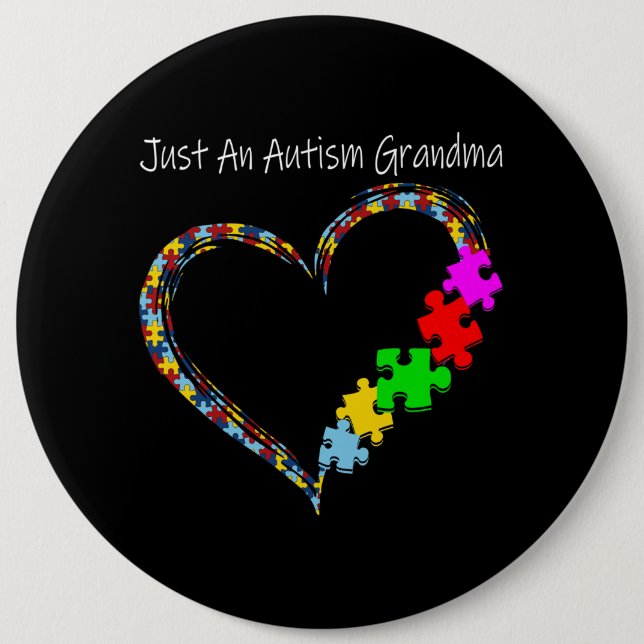 Autistic | Just An Autism Grandpa Button (Front)