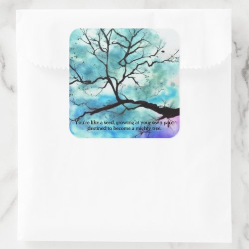 Autistic kid _ Encouragement _ Tree of Growth Square Sticker