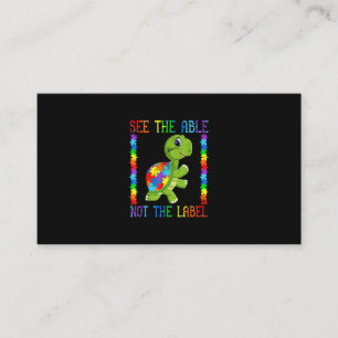 Autistic Kid Mom Turtle Fighter Autism Puzzle Business Card