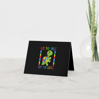 Autistic Kid Mom Turtle Fighter Autism Puzzle Thank You Card