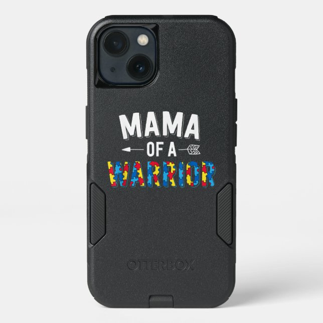 Autistic | Mama Of A Warrior Puzzle Piece Otterbox iPhone Case (Back)