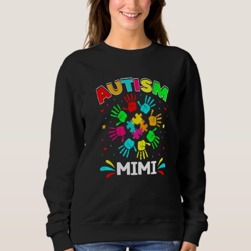Autistic Mimi Puzzle Support Family Autism Awarene Sweatshirt