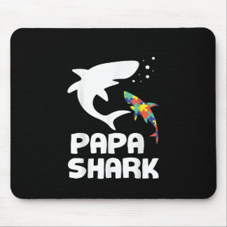 Autistic | Papa Shark Autism Awareness Mouse Pad