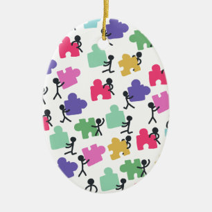 autistic people ceramic ornament