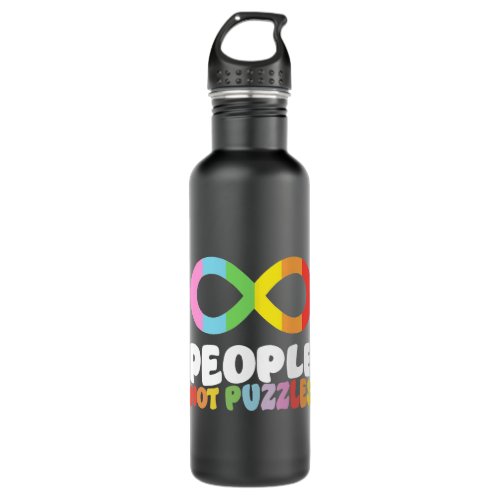 Autistic People Not Puzzles Autism Awareness Neuro Stainless Steel Water Bottle