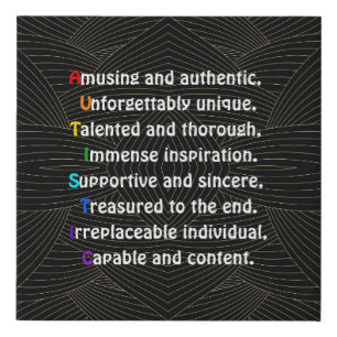 Autistic Poem Faux Canvas Print