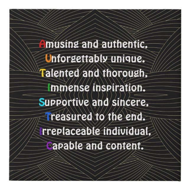 Autistic Poem Faux Canvas Print (Front)