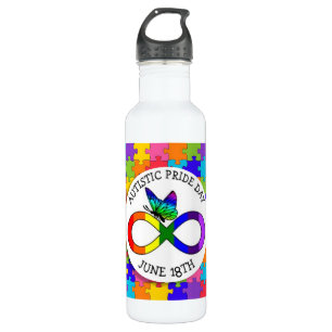 Autistic Pride Day June 18 Awareness Water Bottle