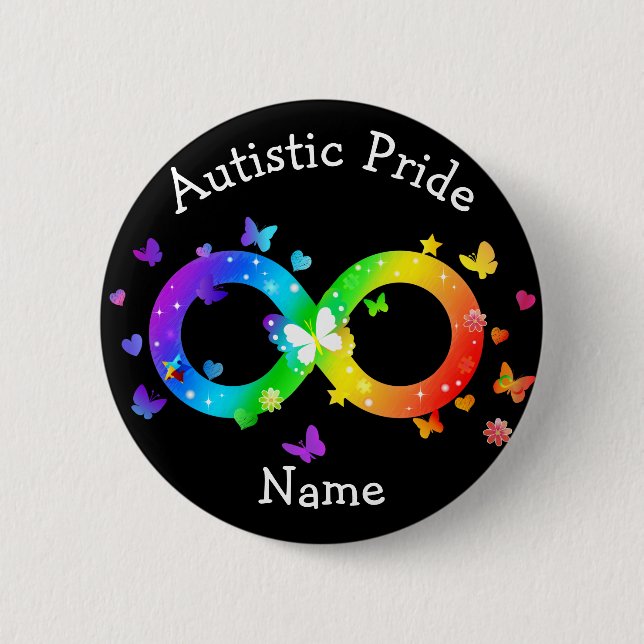Autistic Pride Infinity Symbol Button (Front)