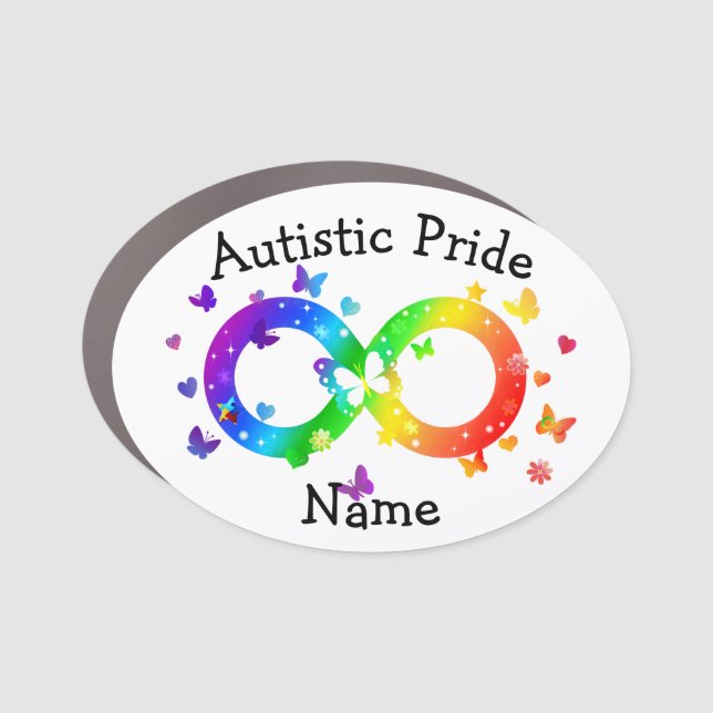 Autistic Pride Infinity Symbol Car Magnet (Front)