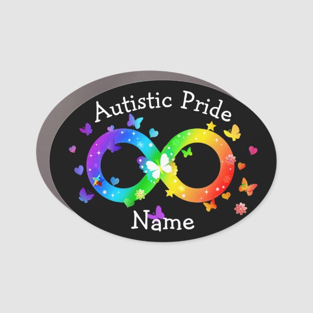 Autistic Pride Infinity Symbol Car Magnet (Front)