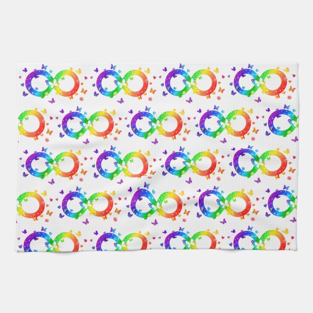Autistic Pride Infinity Symbol Kitchen Towel (Horizontal)