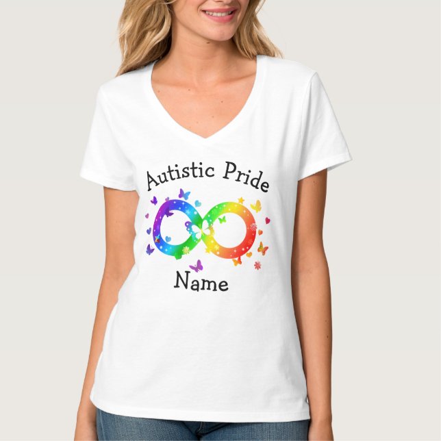 Autistic Pride Infinity Symbol T-Shirt (Front)