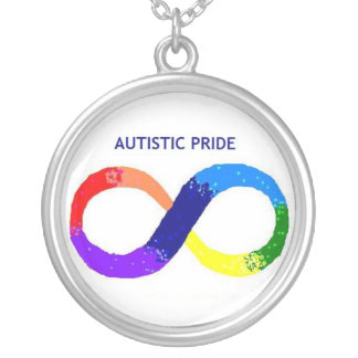 Autistic Pride Necklace. Silver Plated Necklace